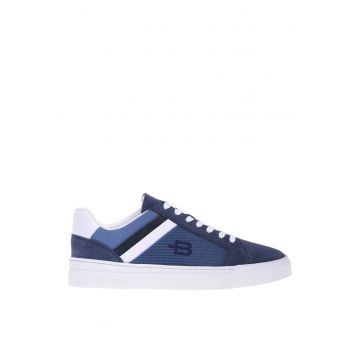 Pantofi sport low-cut cu garnituri din piele intoarsa