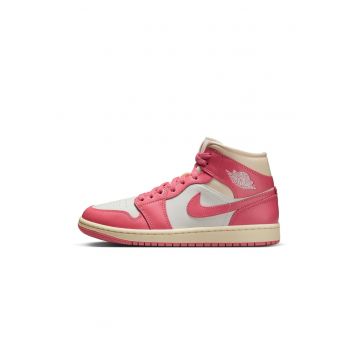 Pantofi sport -  Wmns Air Jordan 1 Mid - Piele naturala - Roz -