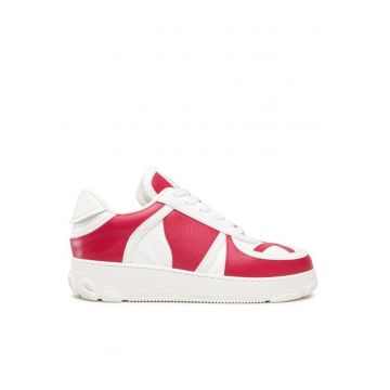 Tenisi dama  301540076 - Piele naturala - Rosu/Alb