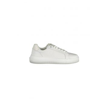 Pantofi sport dama -  50% Poliester - 50% Piele naturala - Alb - YW0YW01202F