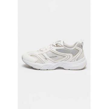 Pantofi sport demi-wedge cu garnituri din material sintetic