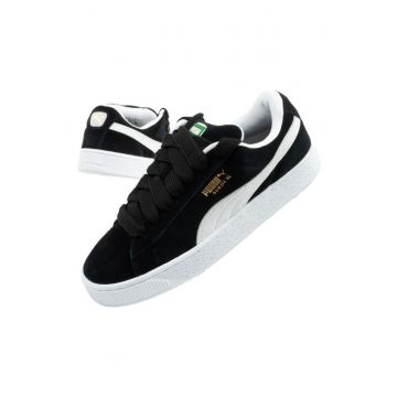 Pantofi sport din piele intoarsa cu insertii de piele - Alb - Negru - 9