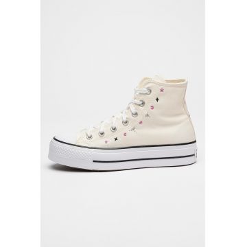 Pantofi sport high-cut flatform cu broderie Lift Celestial