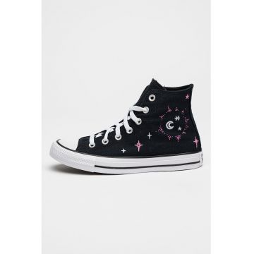 Tenisi high-cut cu broderie Celestial