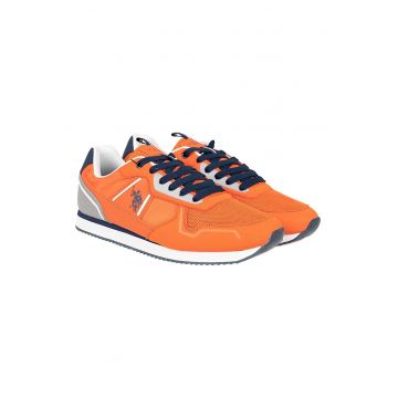 Pantofi sport cu insertii de piele ecologica -