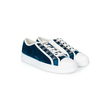 Pantofi sport cu segmente de catifea Pontoise -