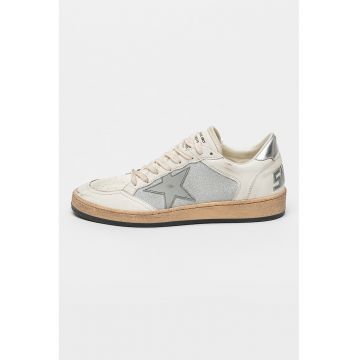 Pantofi sport de piele cu aspect stralucitor
