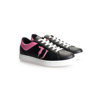 Pantofi sport din piele ecologica cu aplicatie logo -