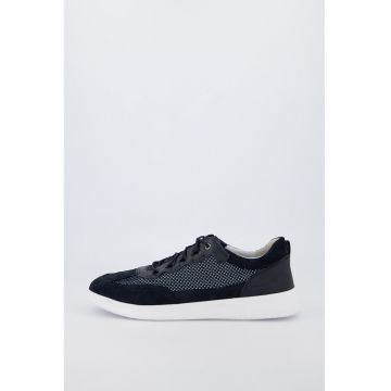 Pantofi sport din piele intoarsa cu insertii din plasa
