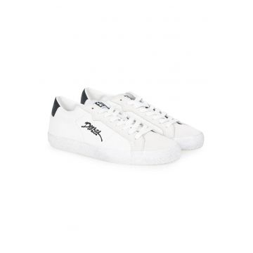 Pantofi sport din piele naturala cu insertii din piele intoarsa -