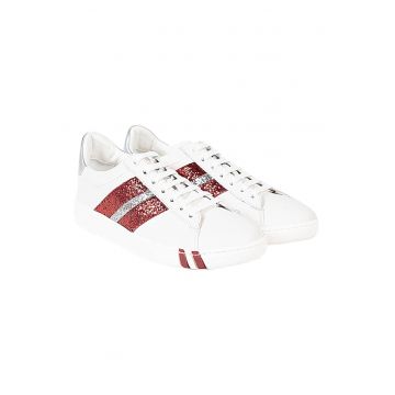 Pantofi sport din piele naturala cu particule stralucitoare  Wiolina -