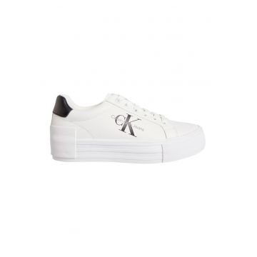 Pantofi sport flatform de piele cu logo