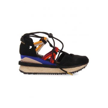 Pantofi sport wedge cu decupaje - Negru