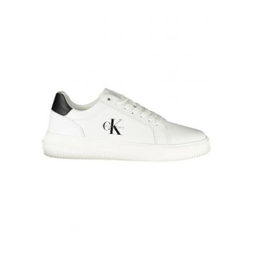 Sneakers barbati Chunky Cupsole - Alb si detalii negre -