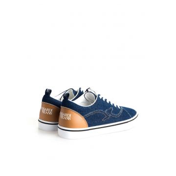 Tenisi din denim cu cusaturi decorative Jeans - Tenisi din denim cu cusaturi decorative Jeans -