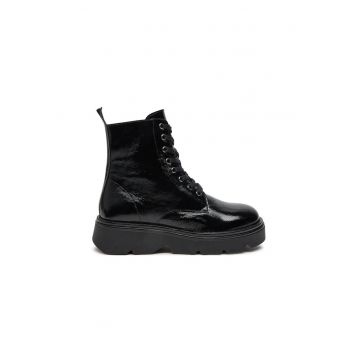 Pantofi sport dama -  73531 - Piele lacuita - Negru