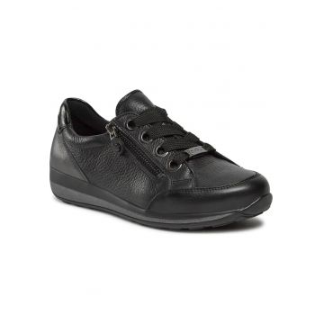 Tenisi dama 12-44587-66 -  Piele naturala - Negru