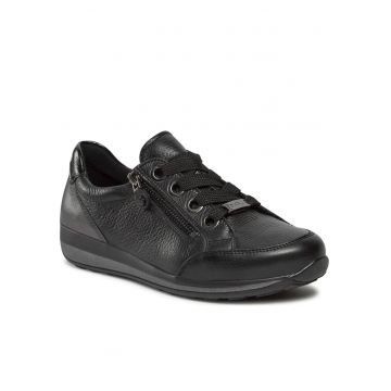 Tenisi dama 12-44587-66 -  Piele naturala - Negru
