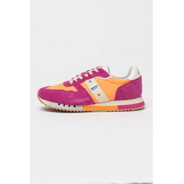 Pantofi sport cu garnituri de piele intoarsa si model colorblock