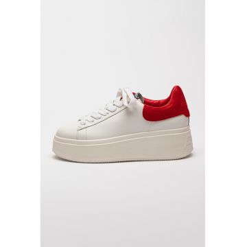 Pantofi sport de piele cu platforma si garnituri de piele intoarsa Moby