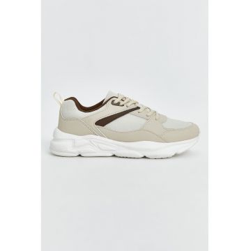 Pantofi sport de piele ecologica si material textil