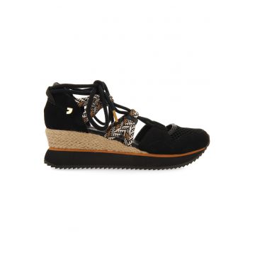 Pantofi sport wedge cu decupaje - Negru