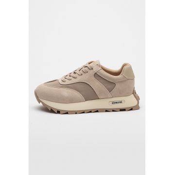 Pantofi sport cu insertii de piele intoarsa