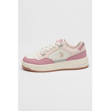 Pantofi sport din piele ecologica cu logo