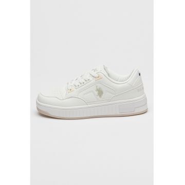 Pantofi sport din piele ecologica cu logo