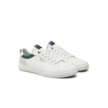 Pantofi sport barbati PMS30839 -  Poliuretan/Piele intoarsa - Alb