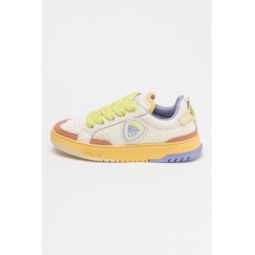 Pantofi sport colorblock cu detalii de piele intoarsa