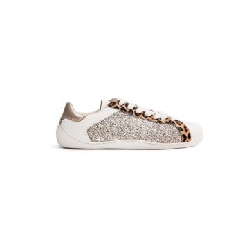 Pantofi sport de piele cu aspect stralucitor Barefoot - Auriu