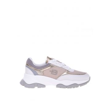 Pantofi sport din piele cu insertii din plasa