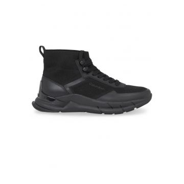 Pantofi sport  pentru Barbati - high top lace up knit - Negru