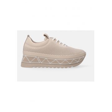 Pantofi din piele cu talpa wedge