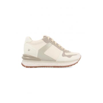 Pantofi sport de piele ecologica si material textil Barlassina
