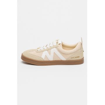 Pantofi sport din material textil si piele ecologica cu logo metalic