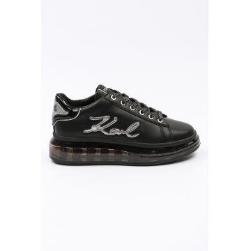Pantofi sport din piele cu aplicatie logo