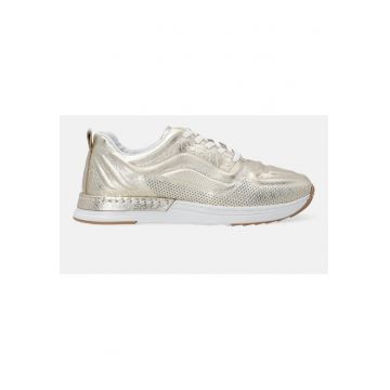 Pantofi sport din piele cu aspect metalizat