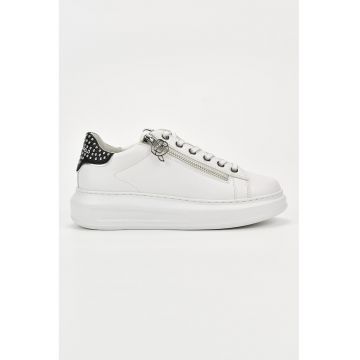 Pantofi sport din piele cu detaliu cu fermoar