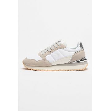 Pantofi sport din piele intoarsa cu garnituri contrastante