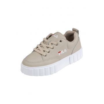 Pantofi sport flatform de piele Sandblast
