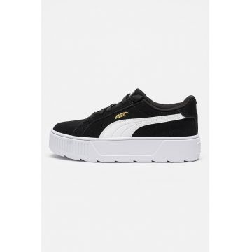 Pantofi sport flatform din piele intoarsa cu insertii din piele ecologica Karmen