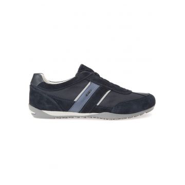 Tenisi barbati Wells -  Piele intoarsa/Poliester - Albastru -
