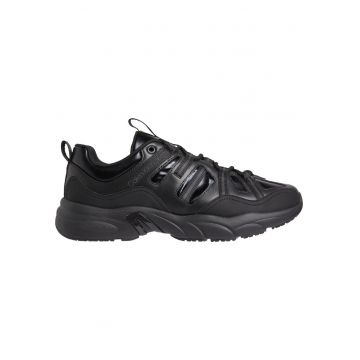 Tenisi casual barbati -  Piele naturala - Negru - Negru