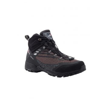 Ghete de trekking pentru barbati -  Piele ecologica/Plasa - Negru -