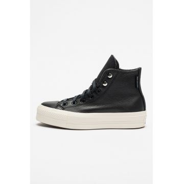 Pantofi sport din piele cu talpa flatform Chuck Taylor All Star Lift
