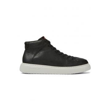 Pantofi sport high-top din piele Runner K21 1237 - Alb/Negru