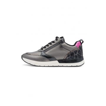 Pantofi sport cu garnituri din piele ecologica si material textil