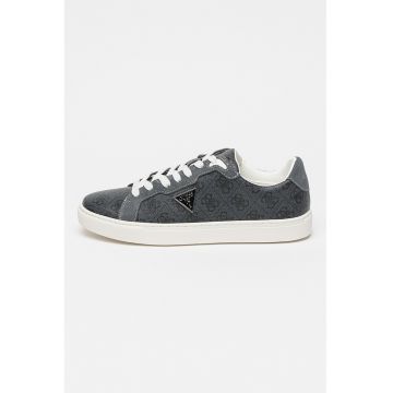 Pantofi sport cu model logo si piele intoarsa